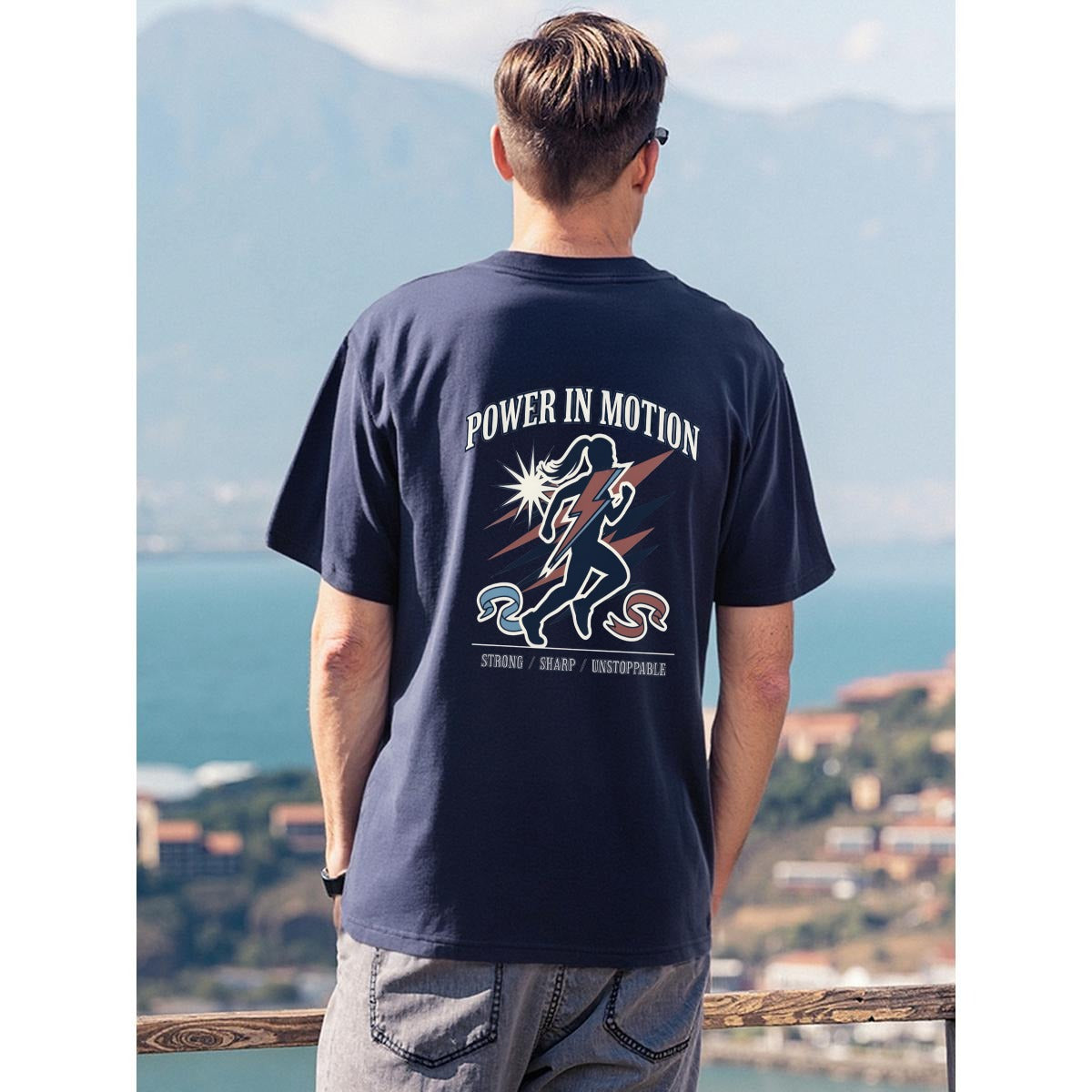 Power in Motion Running Graphic Streetwear T-Shirt