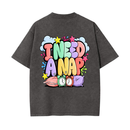 I Need A Nap Graphic T Shirt | Y2K Retro Bubble Text Tee