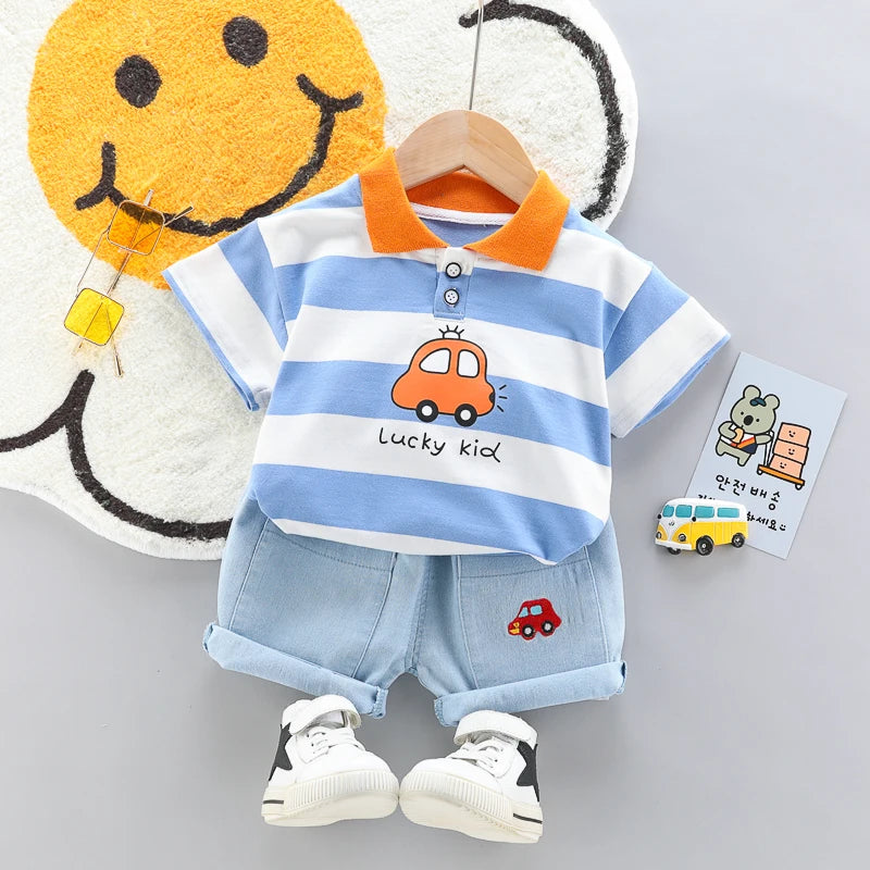 Polo Shirt Denim Shorts