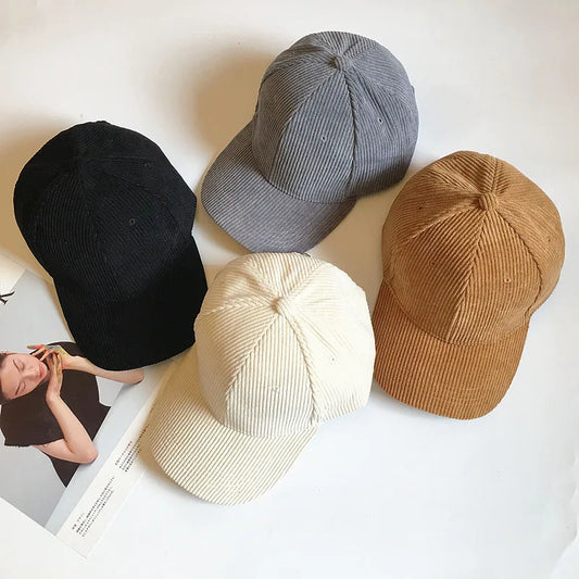 “Retro Corduroy Dad Hat – Casual Winter Cap”