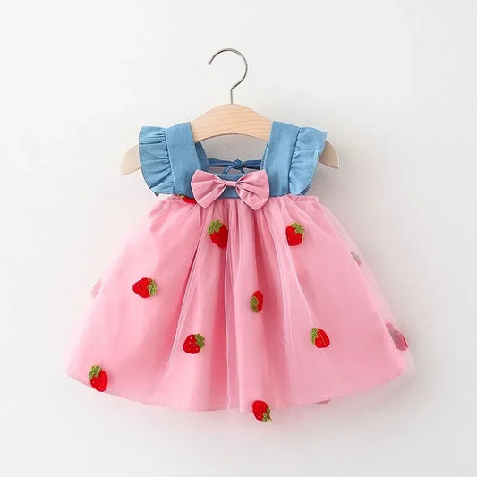 Embroidered Strawberry Cool Princess Dress