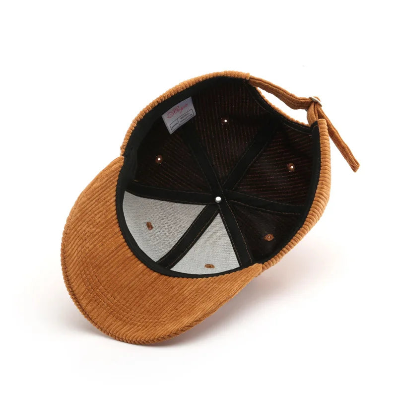 Adjustable Corduroy Baseball Cap | Unisex cord Hat