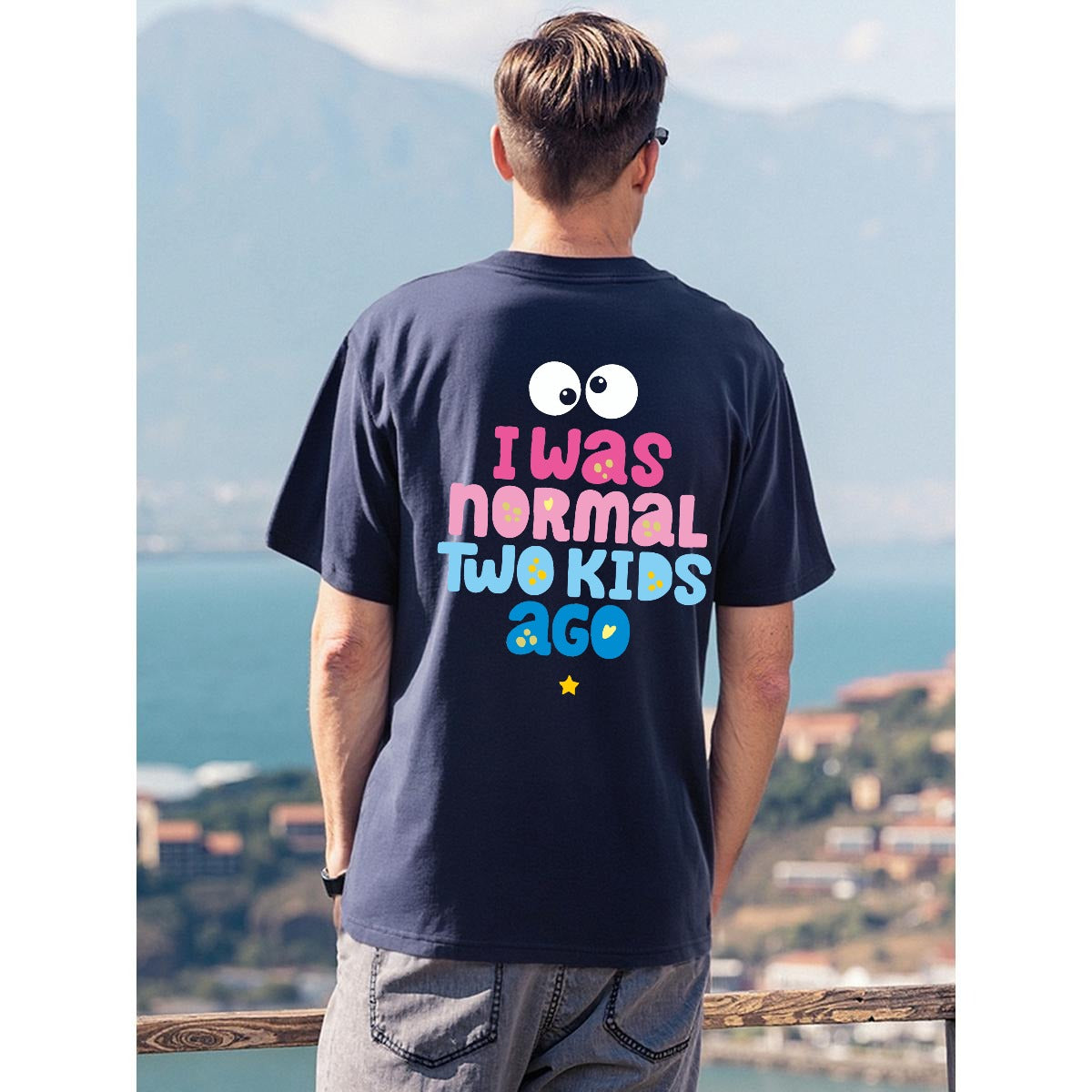 Men's T-Shirt Printed in USA|180GSM Front & Back DTF