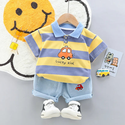Polo Shirt Denim Shorts