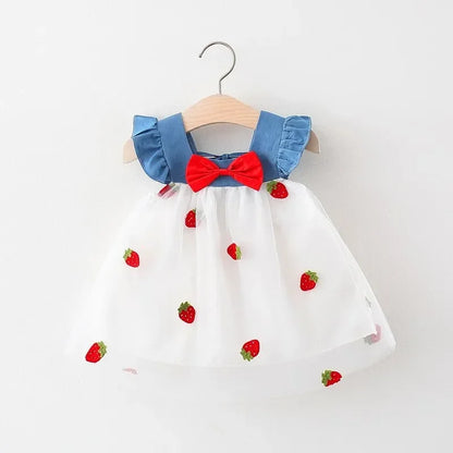 Embroidered Strawberry Cool Princess Dress