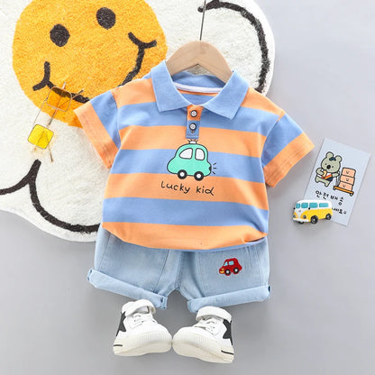 Polo Shirt Denim Shorts