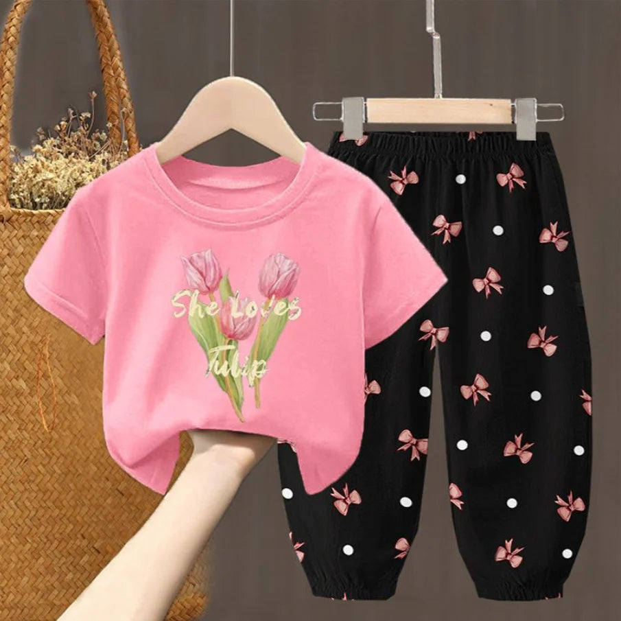 Cute Fashion T-shirt Top Pants