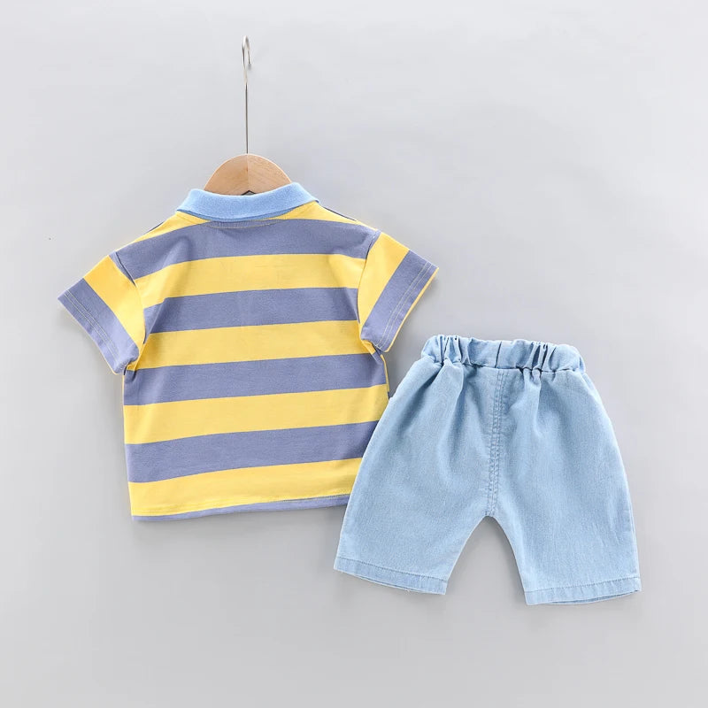 Polo Shirt Denim Shorts
