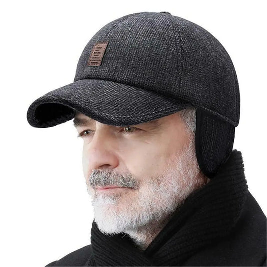 Warm Winter Wool Cap – Adjustable Men’s Outdoor Sport Earflap Hat