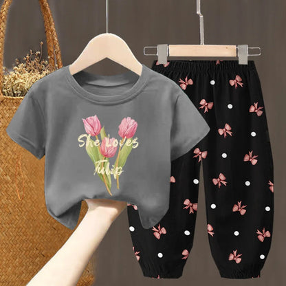 Cute Fashion T-shirt Top Pants