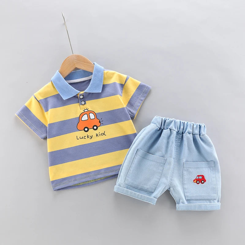Polo Shirt Denim Shorts