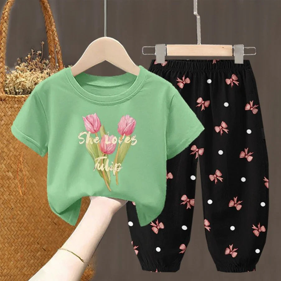 Cute Fashion T-shirt Top Pants