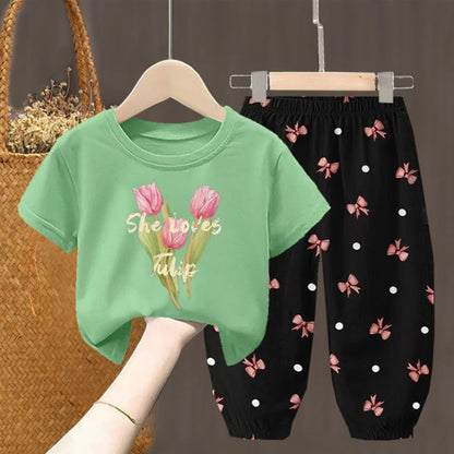 Cute Fashion T-shirt Top Pants