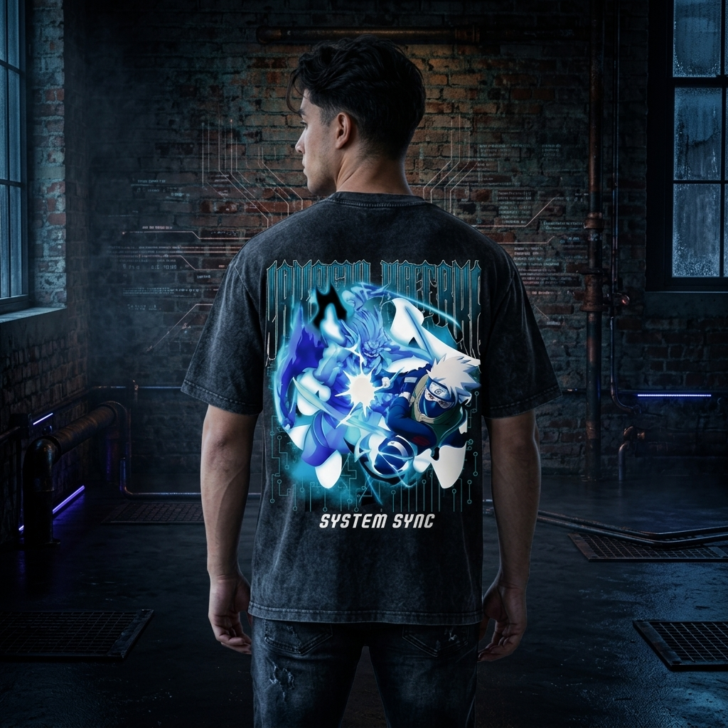 System Sync Cyber Ninja T Shirt | Vintage Anime Streetwear
