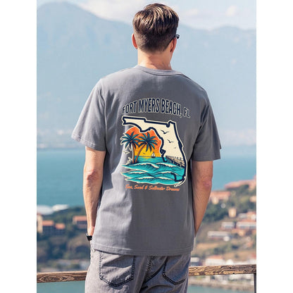 Men's T-Shirt Printed in USA|180GSM Front & Back DTF