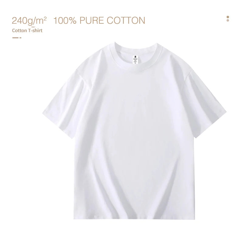Unisex 240gsm ultra weight basic white oversized t shirt 