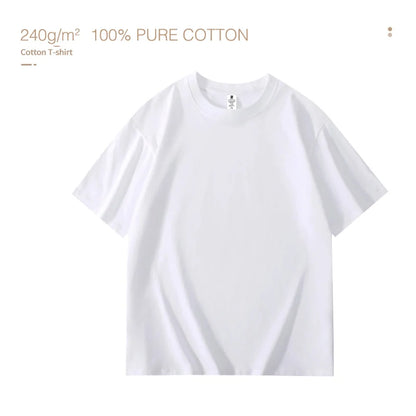 Unisex 240gsm ultra weight basic white oversized t shirt 