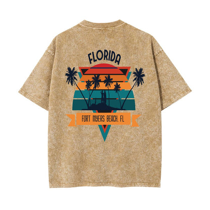 Unisex Heavyweight Washed T-shirt Printed in USA|250GSM Cotton DTG  Double-sided