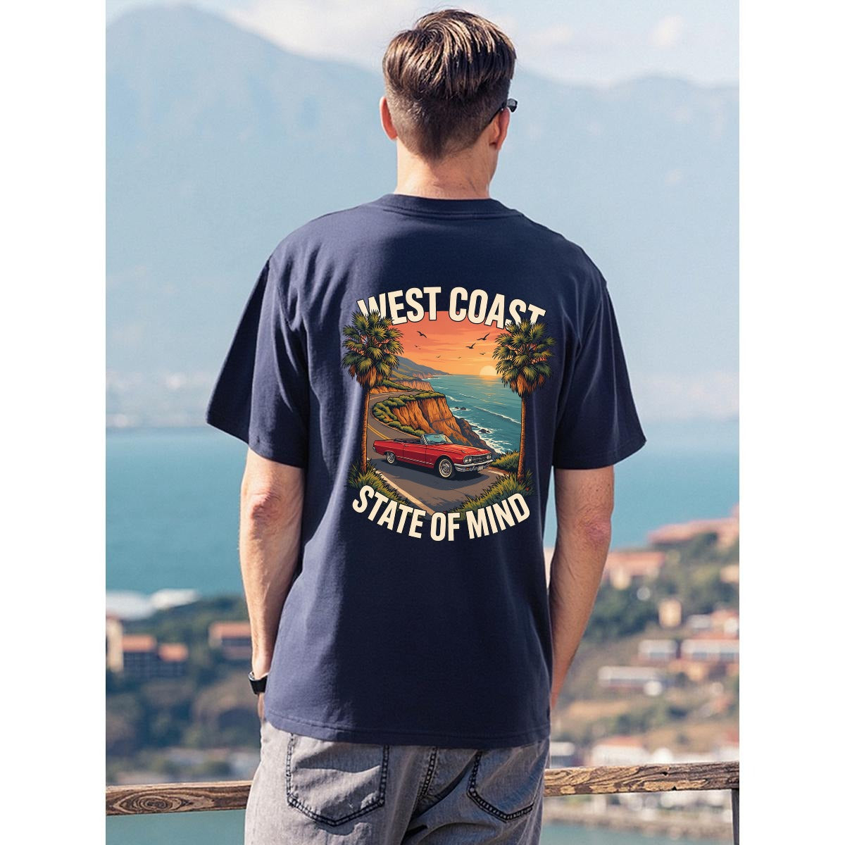Men's T-Shirt Printed in USA|180GSM Front & Back DTF