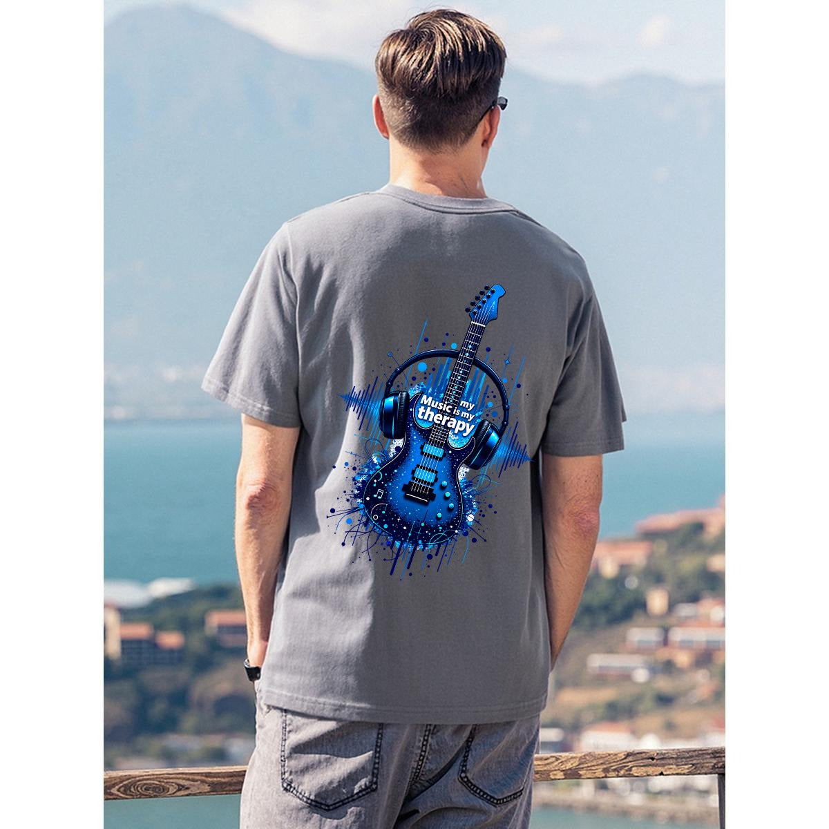 Men's T-Shirt Printed in USA|180GSM Front & Back DTF
