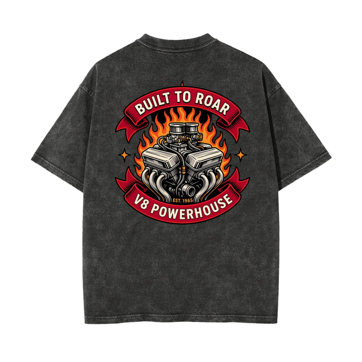 Unisex Heavyweight Washed T-shirt Printed in USA|250GSM Cotton DTF Double-sided