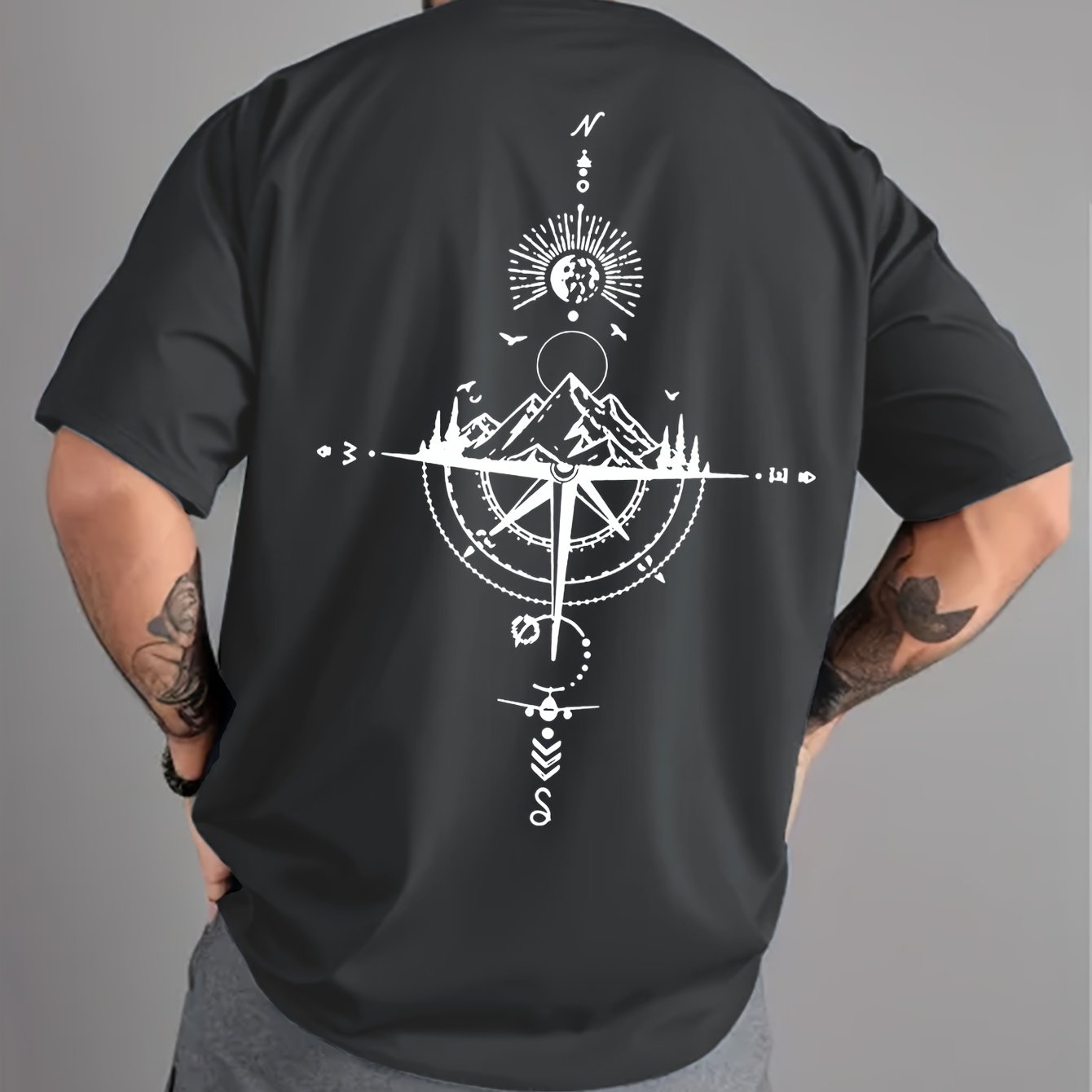 Oversized Relaxed Vintage Compass Tee