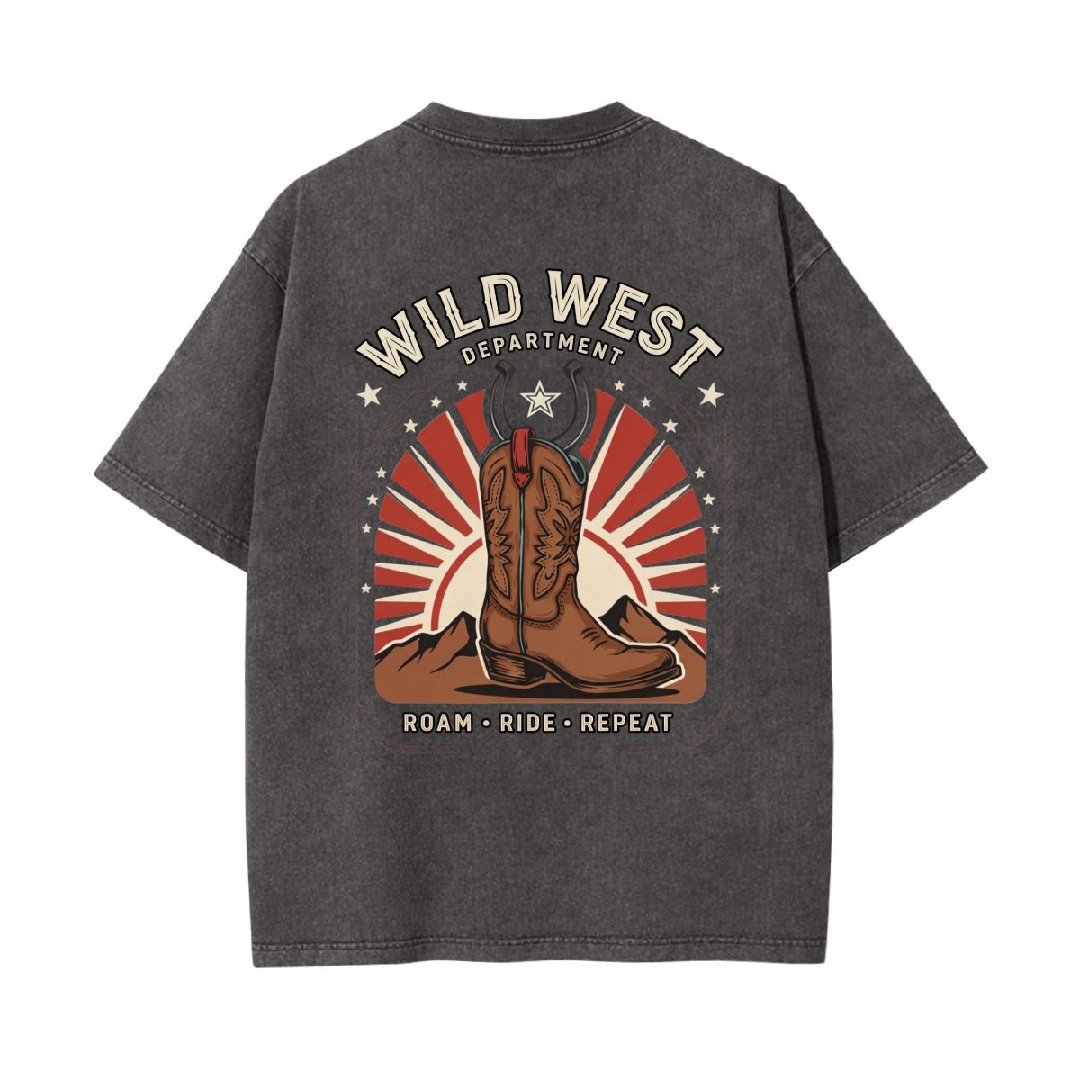 Wild West Cowboy Boot Heavyweight T-Shirt