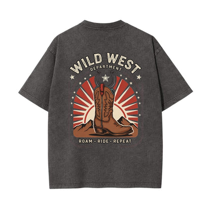 Wild West Cowboy Boot Heavyweight T-Shirt