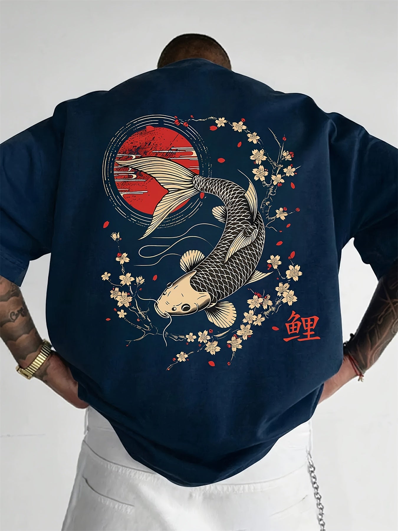 Vintage Koi & Cherry Blossom Oversized Tee