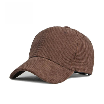 coffee corduroy hat vintage style on a white background