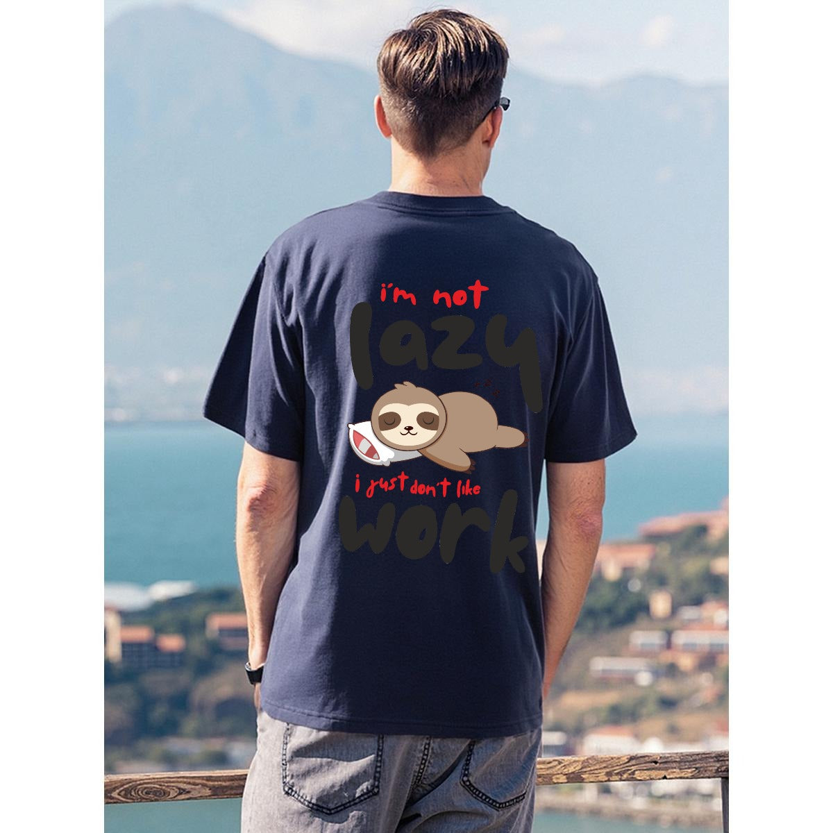 Men's T-Shirt Printed in USA|180GSM Front & Back DTF