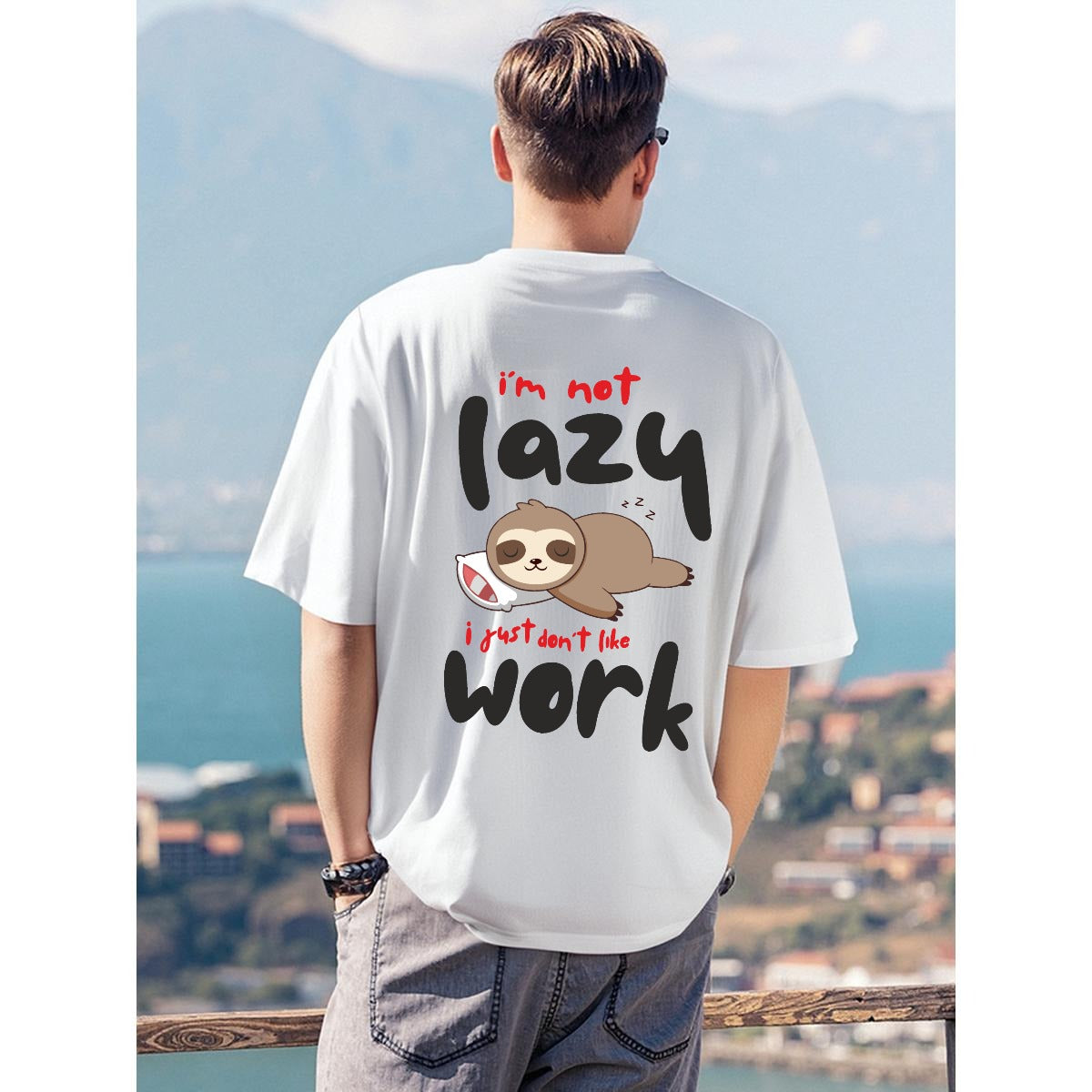Men's T-Shirt Printed in USA|180GSM Front & Back DTF