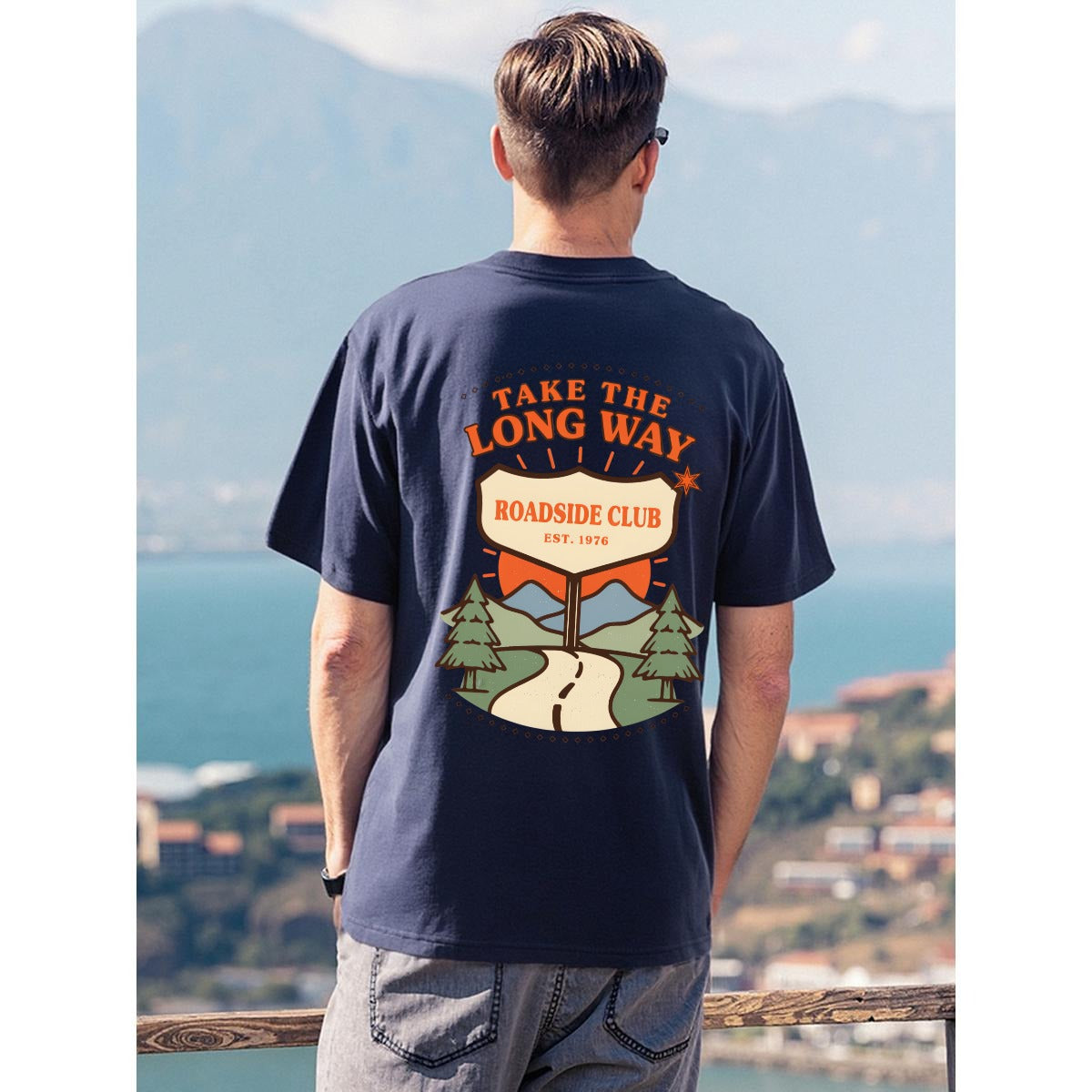 Take The Long Way Roadside Club Vintage Graphic T-Shirt