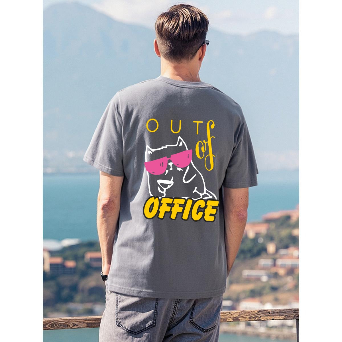 Men's T-Shirt Printed in USA|180GSM Front & Back DTF