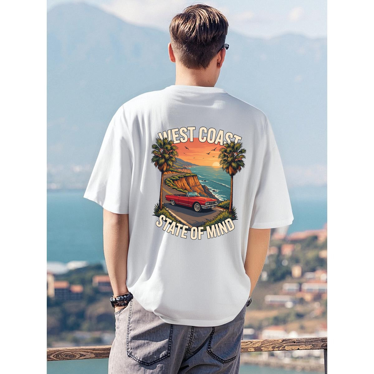 Men's T-Shirt Printed in USA|180GSM Front & Back DTF