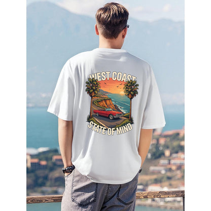 Men's T-Shirt Printed in USA|180GSM Front & Back DTF