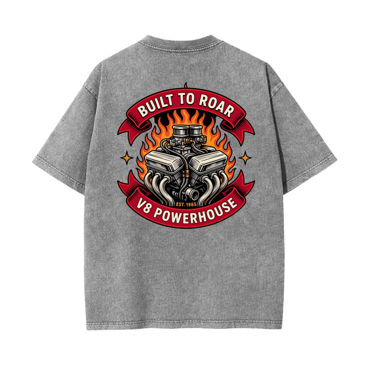 Unisex Heavyweight Washed T-shirt Printed in USA|250GSM Cotton DTF Double-sided
