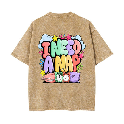 I Need A Nap Graphic T Shirt | Y2K Retro Bubble Text Tee