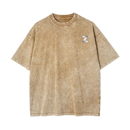 Unisex Heavyweight Washed T-shirt Printed in USA|250GSM Cotton DTG  Double-sided
