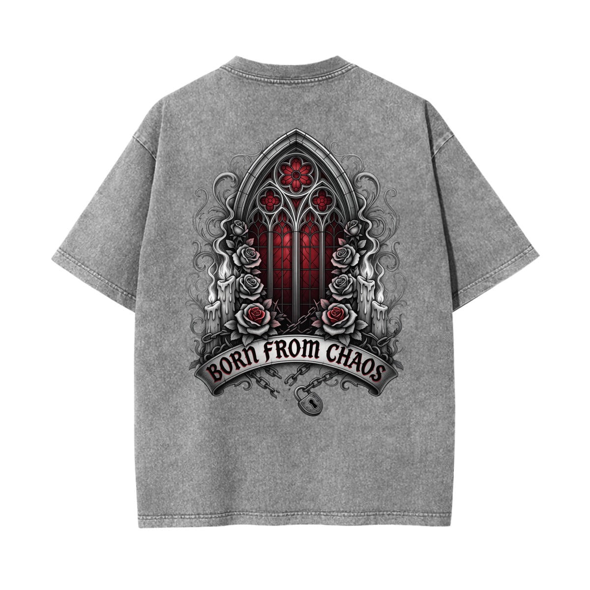 Born From Chaos Gothic Tee | Dark Aesthetic Graphic T Shirt