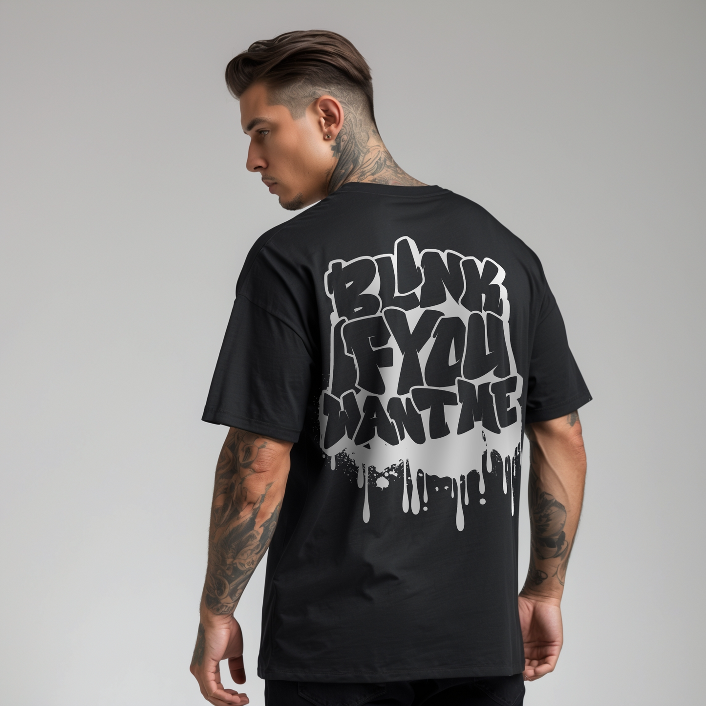 Oversized Tee - Blink if You Want Me