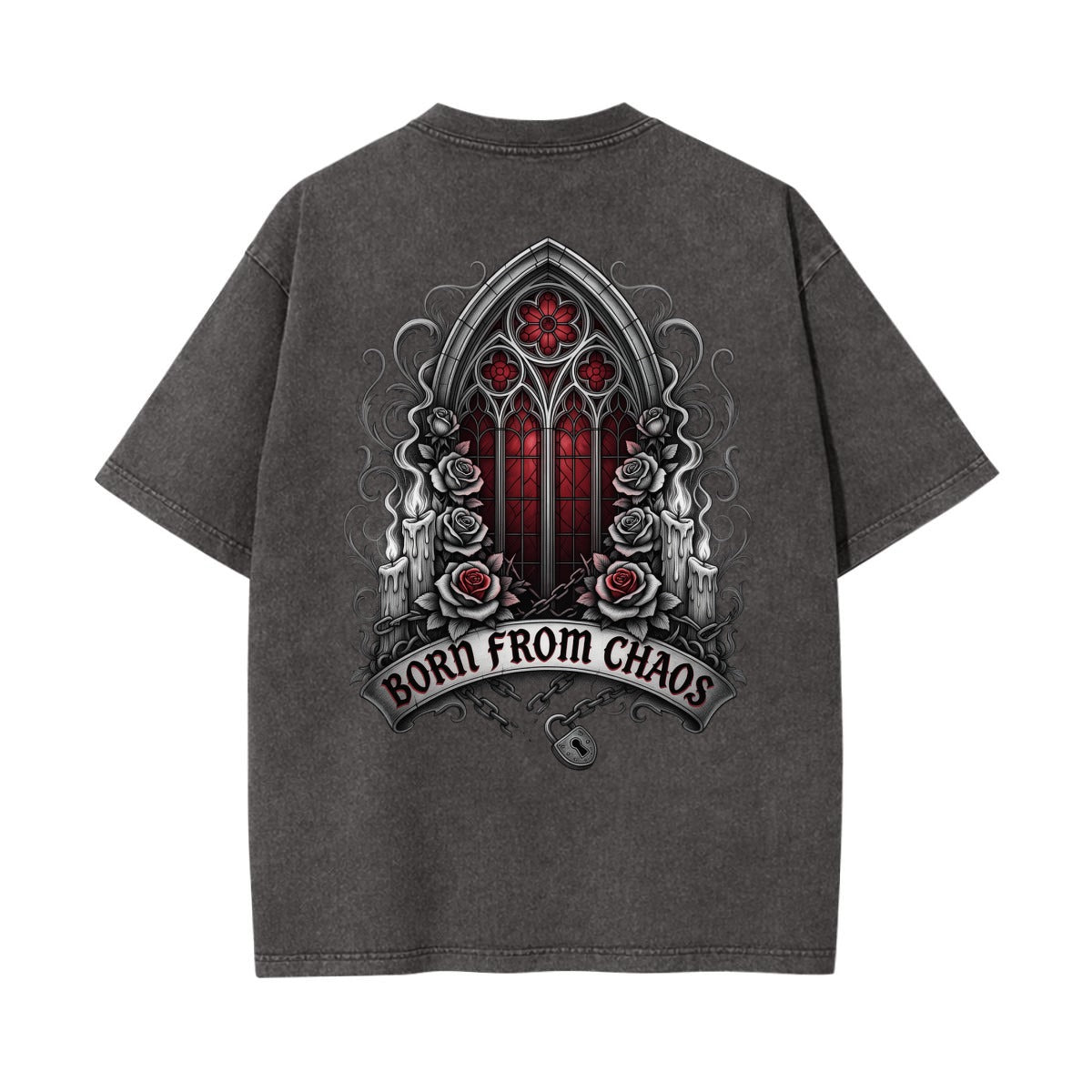 Born From Chaos Gothic Tee | Dark Aesthetic Graphic T Shirt
