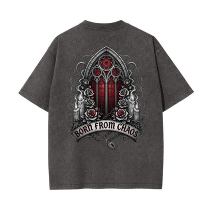 Born From Chaos Gothic Tee | Dark Aesthetic Graphic T Shirt