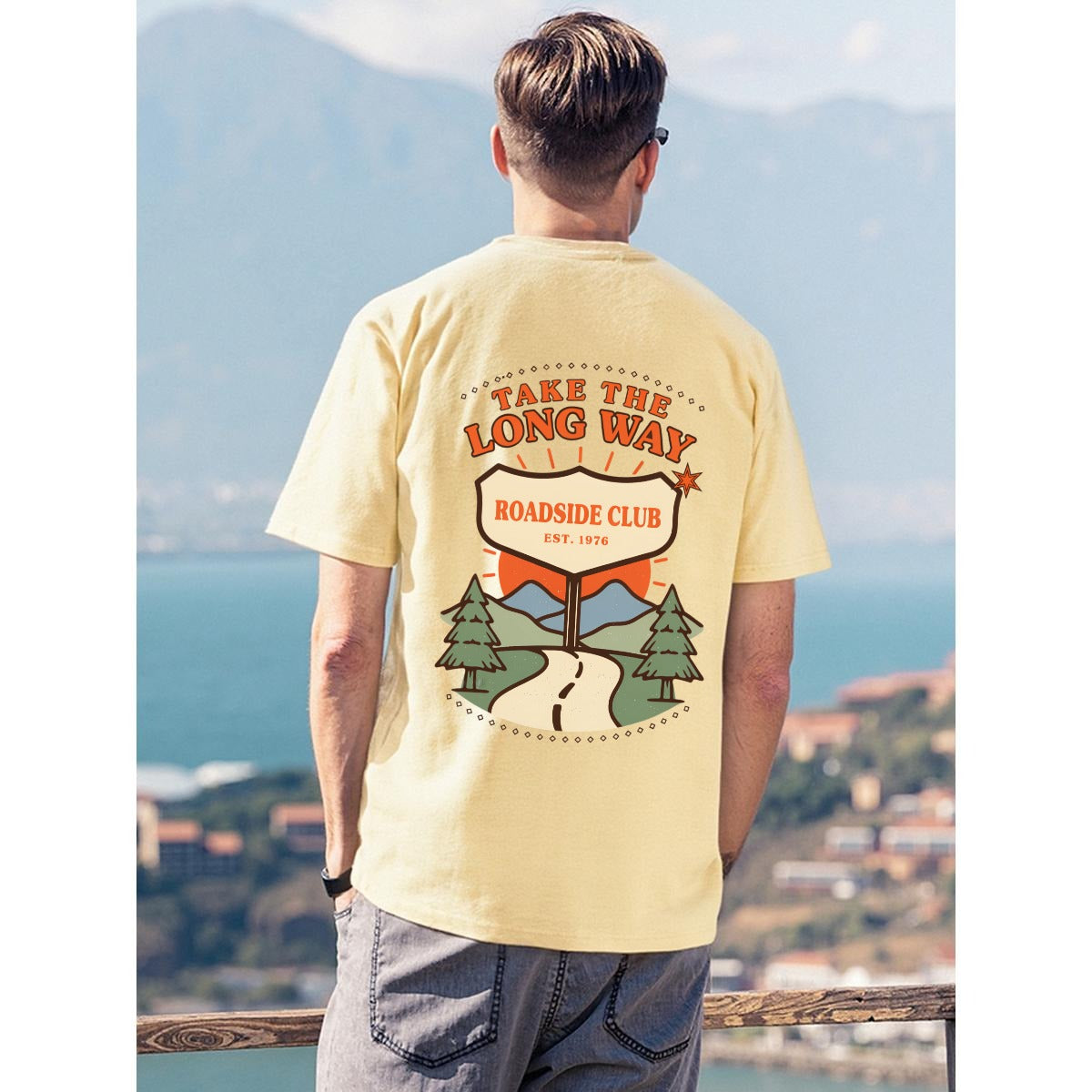 Take The Long Way Roadside Club Vintage Graphic T-Shirt