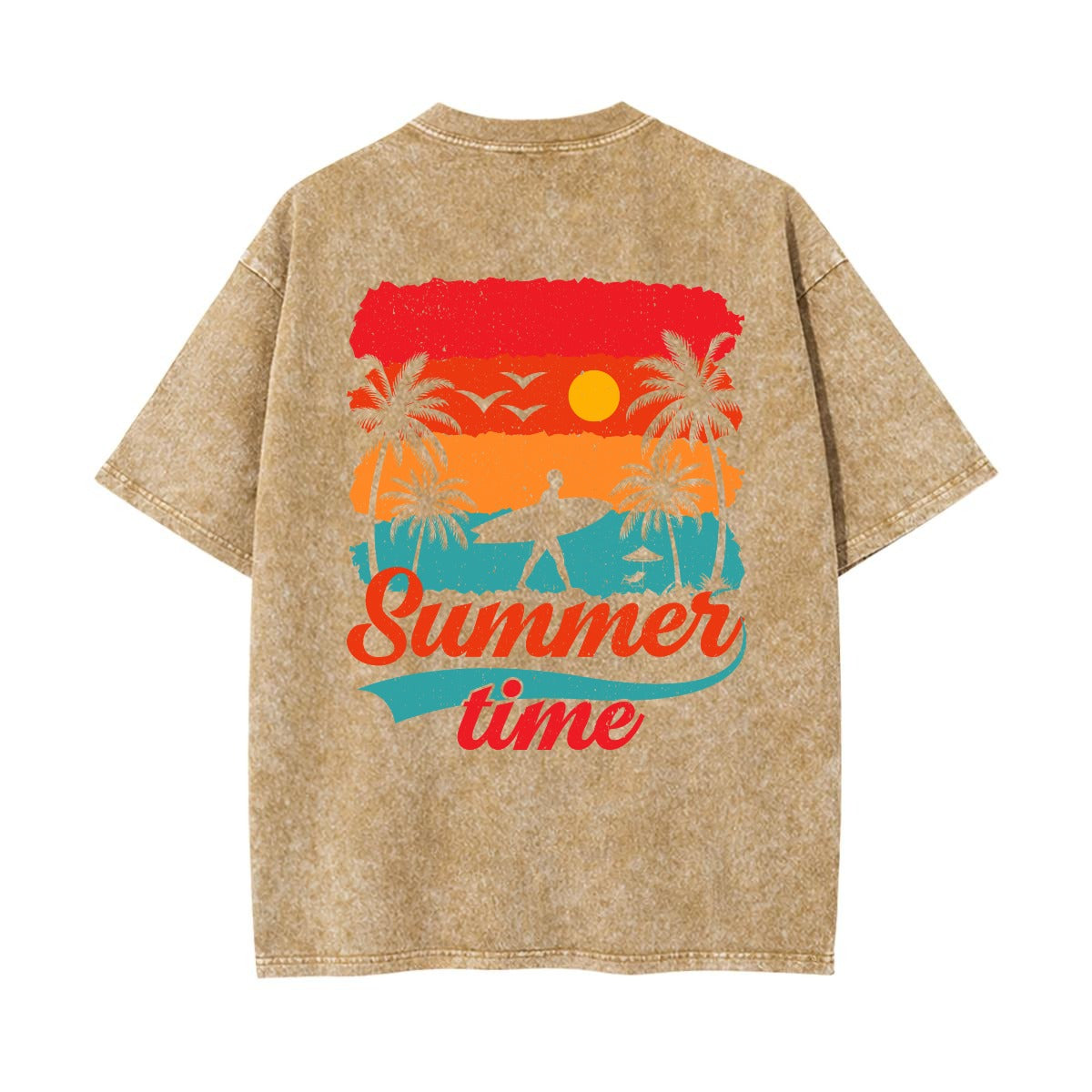 Unisex Heavyweight Washed T-shirt Printed in USA|250GSM Cotton DTG  Double-sided