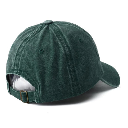 strapback Green brooklyn baseball cap on a white background