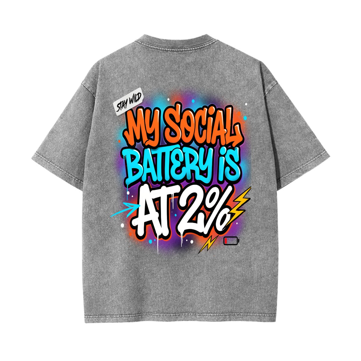 Unisex Heavyweight Washed T-shirt Printed in USA|250GSM Cotton DTG  Double-sided