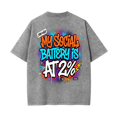 Unisex Heavyweight Washed T-shirt Printed in USA|250GSM Cotton DTG  Double-sided