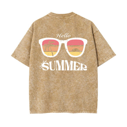 Unisex Heavyweight Washed T-shirt Printed in USA|250GSM Cotton DTG  Double-sided