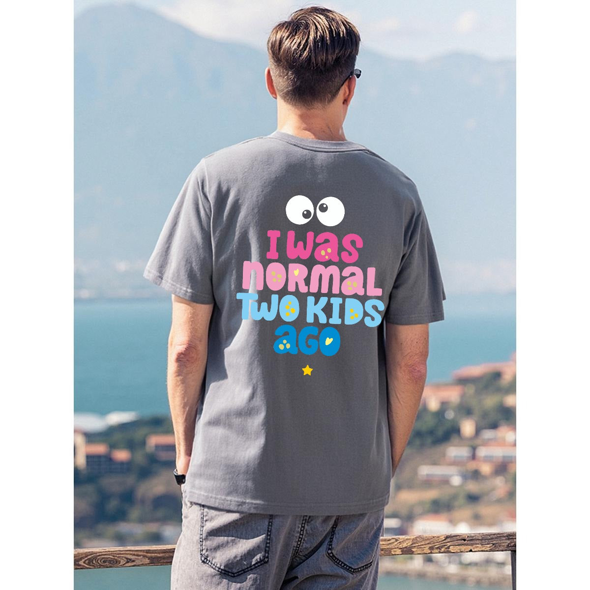 Men's T-Shirt Printed in USA|180GSM Front & Back DTF